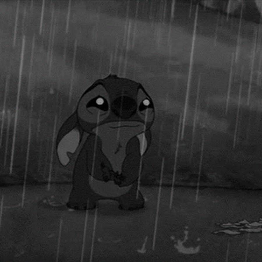 Stitch in the Rain Sad Pfp Profile Picture