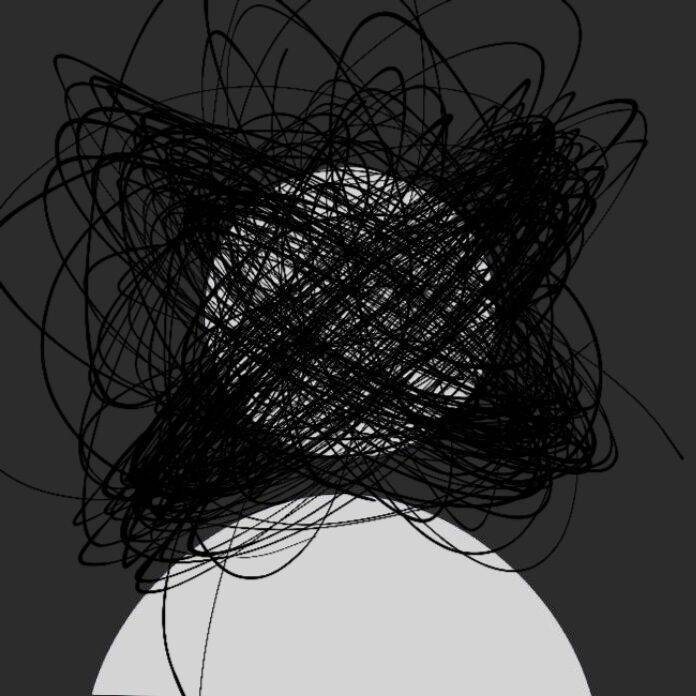 Foto de perfil triste de persona con pensamientos confusos