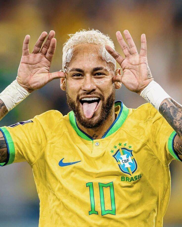 Foto de Neymar para Perfil celebrando gol con la camiseta de la Selección Brasileña
