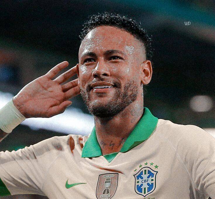 Foto de Neymar para Perfil celebrando gol con la Selección Brasileña