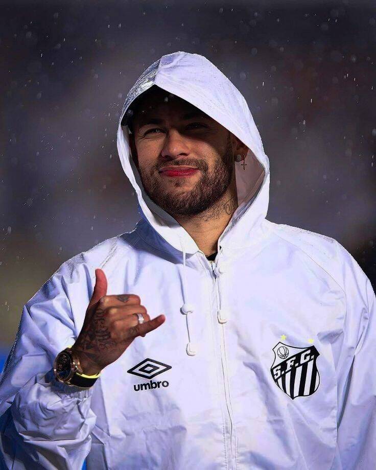 Foto de Neymar para Perfil con la chaqueta del Santos