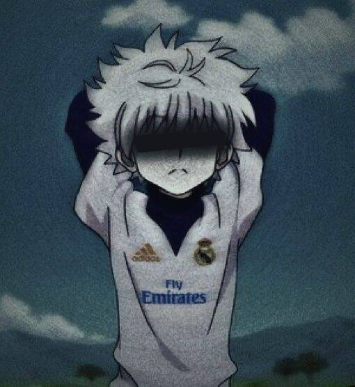 for men Pfp Profile Picture of Anime Boy with Real Madrid Shirt