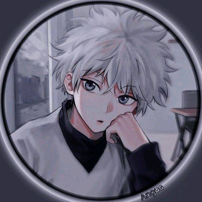 for men Pfp Profile Picture of Anime Boy with White Hair