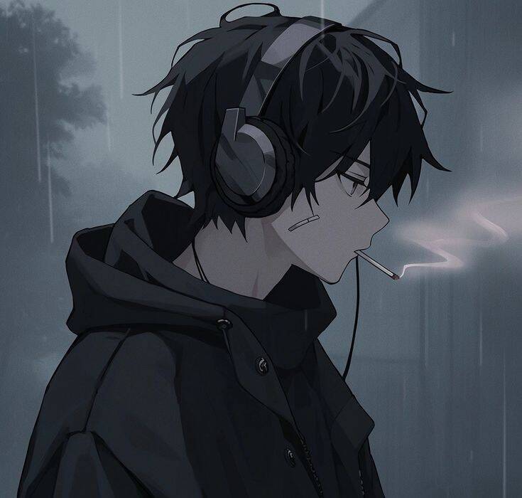 Stylish for men Pfp Profile Picture of Anime Boy with Headphones