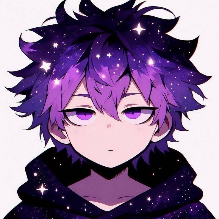 Foto de Perfil Masculino de Garoto de Anime com Cabelo Estelar