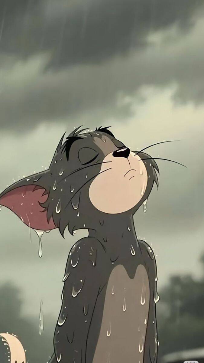 Foto de Perfil do Whatsapp de Gato Triste na Chuva