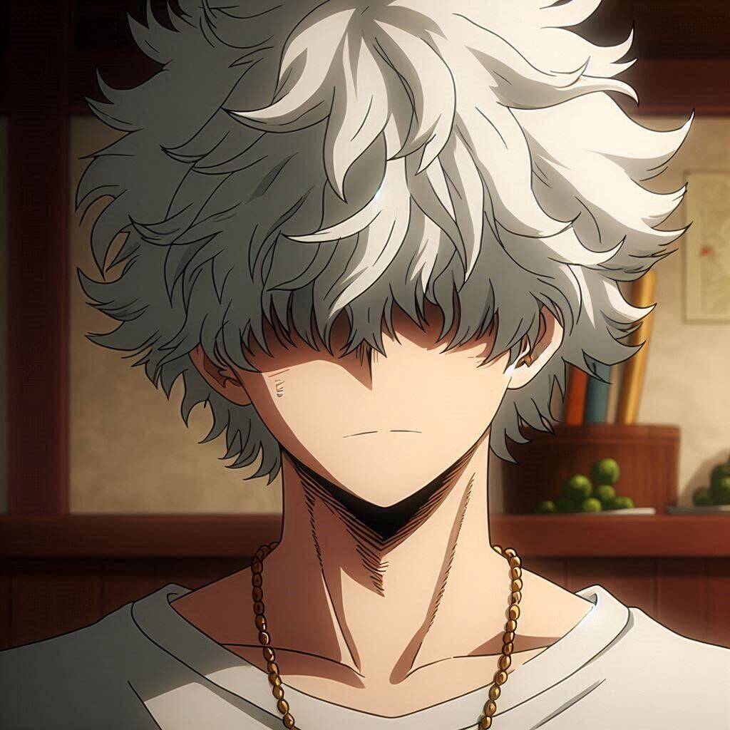 Foto de Perfil Masculino de Anime com Cabelo Branco