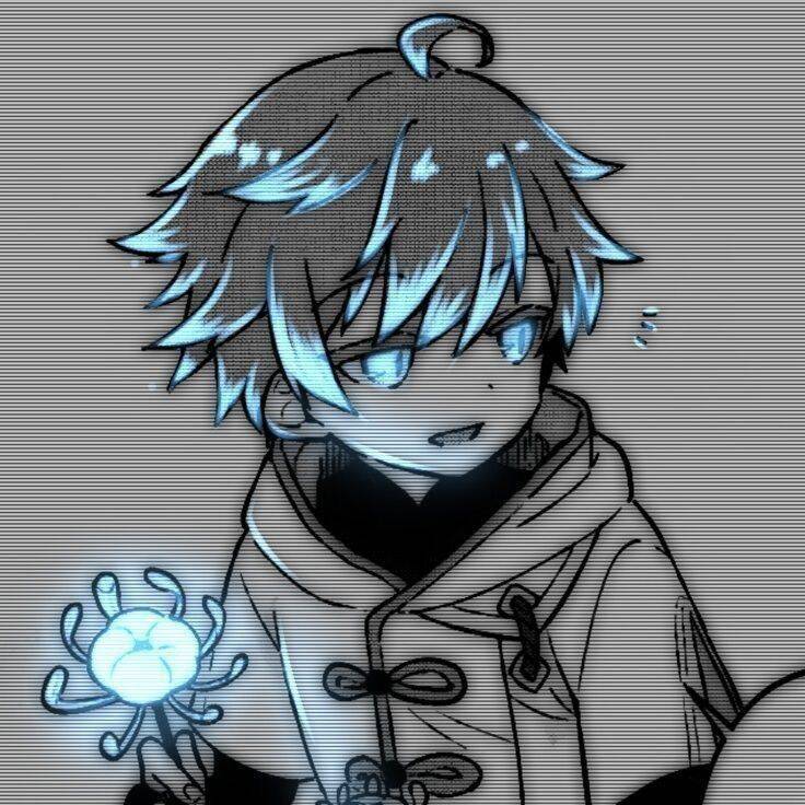 Foto de Perfil Masculino de Garoto de Anime com Cabelo Azul