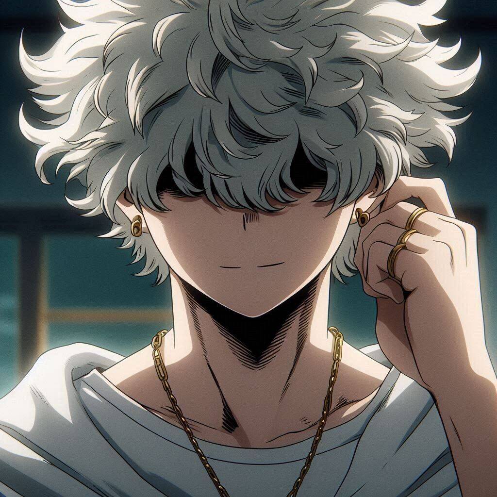 Photo de profil Homme d’anime avec des cheveux blancs élégants
