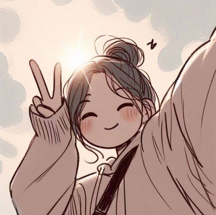 Foto de perfil de anime Chica sonriente con paz y amor