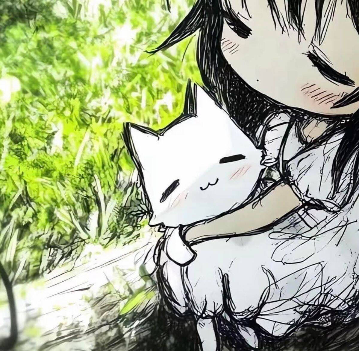 Foto de perfil de anime Chica con lindo gato