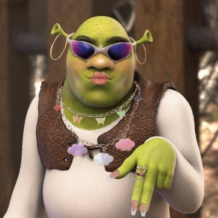 Divertida foto de perfil de Shrek con gafas elegantes