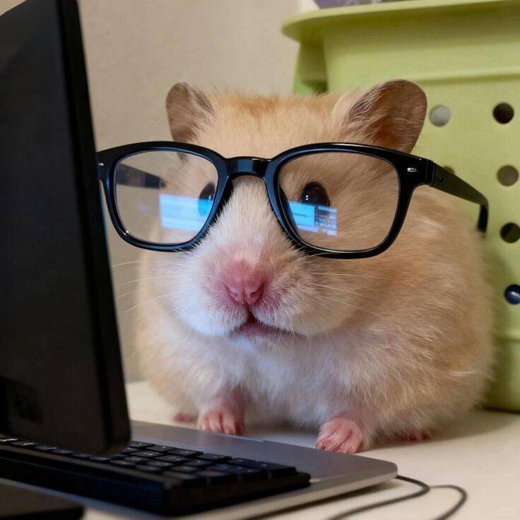Divertida foto de perfil de hámster con gafas