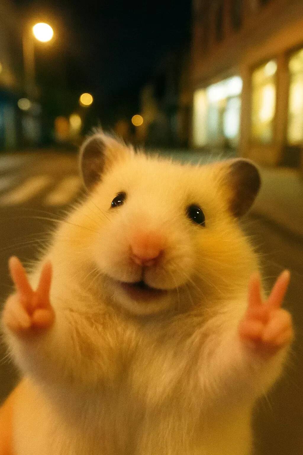 Foto Engraçada para Perfil de Hamster Fazendo Paz e Amor