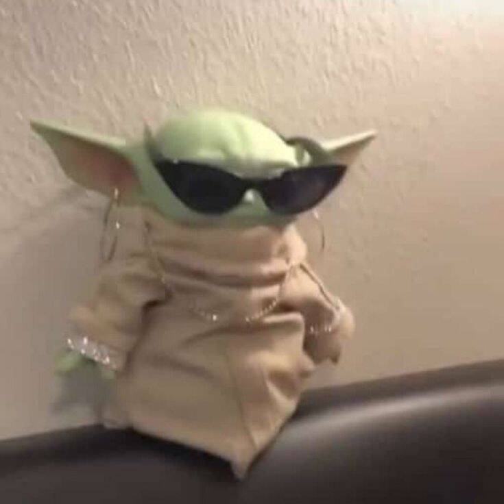 Foto Engraçada para Perfil de Baby Yoda com Óculos de Sol