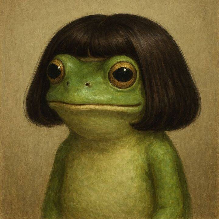 Funny Pfp Profile Picture of Frog with Wig