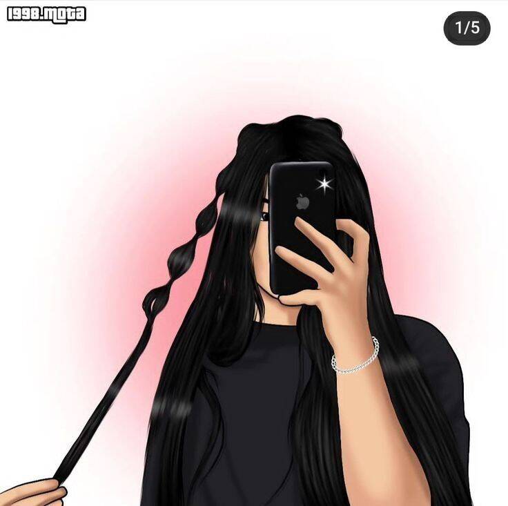 Foto de Perfil para Instagram Feminino com Cabelo Longo e Celular