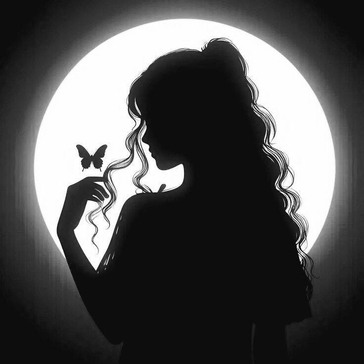 Foto Para Perfil do Whatsapp Feminino com Silhueta e Borboleta