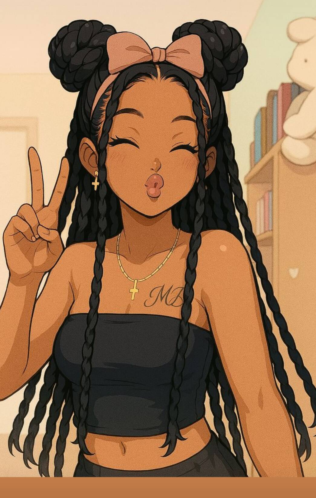 Foto Para Perfil do Whatsapp Feminino com Tranças e Laço