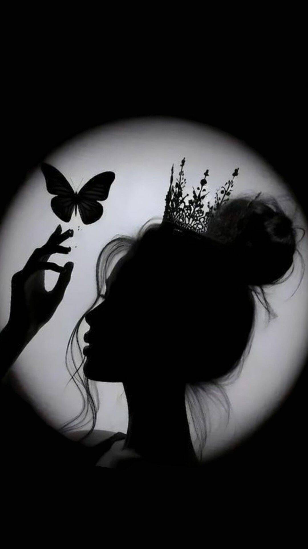 Imagem Para Perfil do Whatsapp Feminino com Silhueta e Borboleta