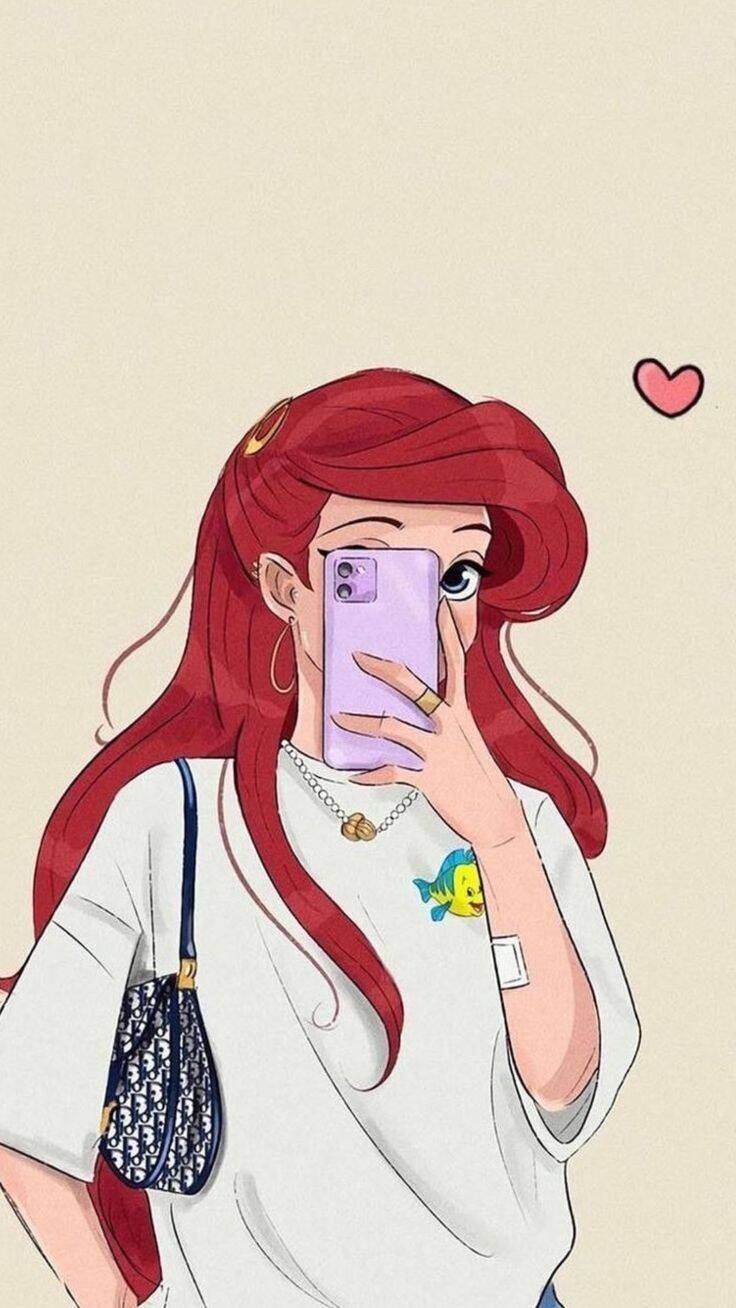 Foto Para Perfil do Whatsapp Feminino de Desenho com Cabelo Vermelho