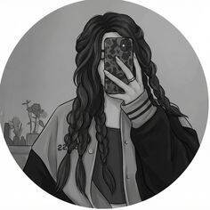 Foto de Perfil Feminino com Cabelo Trançado e Estilo Casual
