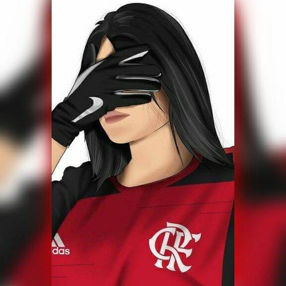 Foto de Perfil Feminino com Luvas de Goleira e Camisa do Flamengo