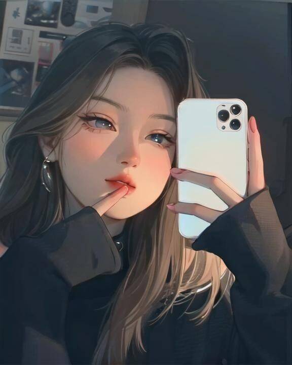 Photo de profil Femme avec un style moderne et un smartphone