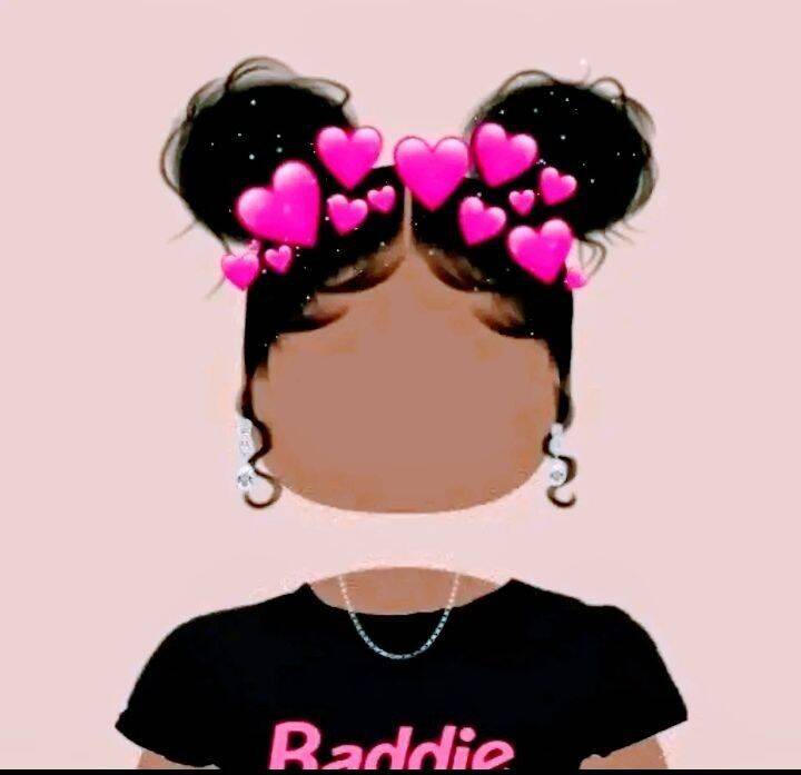 Foto de Perfil Feminino com Corações Rosa e Penteado Fofo
