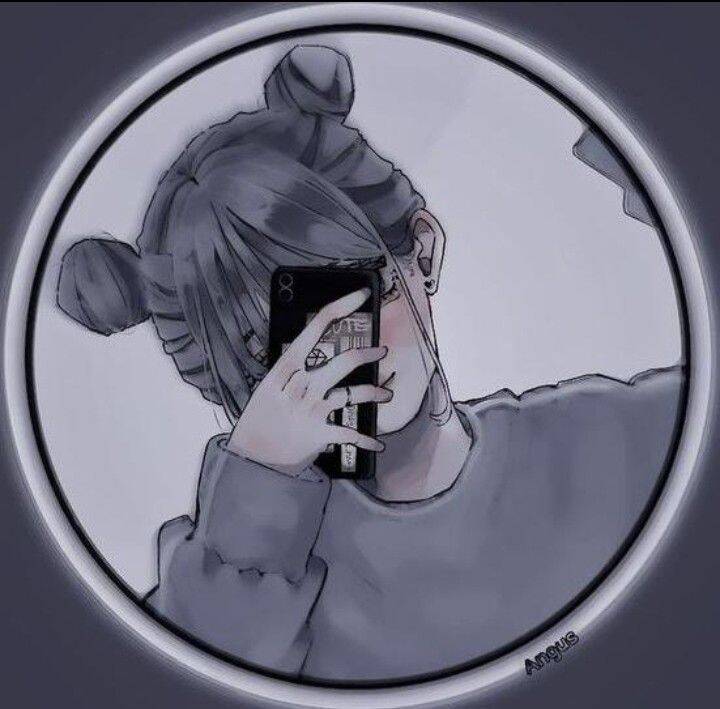 Foto de Perfil Feminino com Estilo Moderno e Smartphone