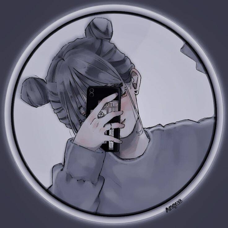 Foto de Perfil Feminino com Estilo Moderno e Smartphone
