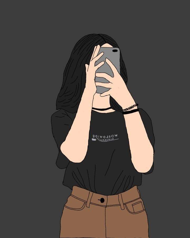 Photo de profil Femme avec style décontracté et smartphone