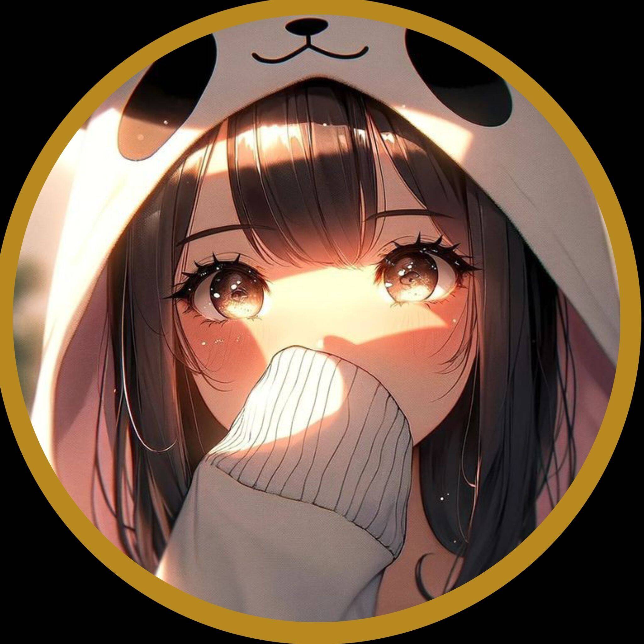Foto de perfil para Mujer con capucha de panda y ojos brillantes