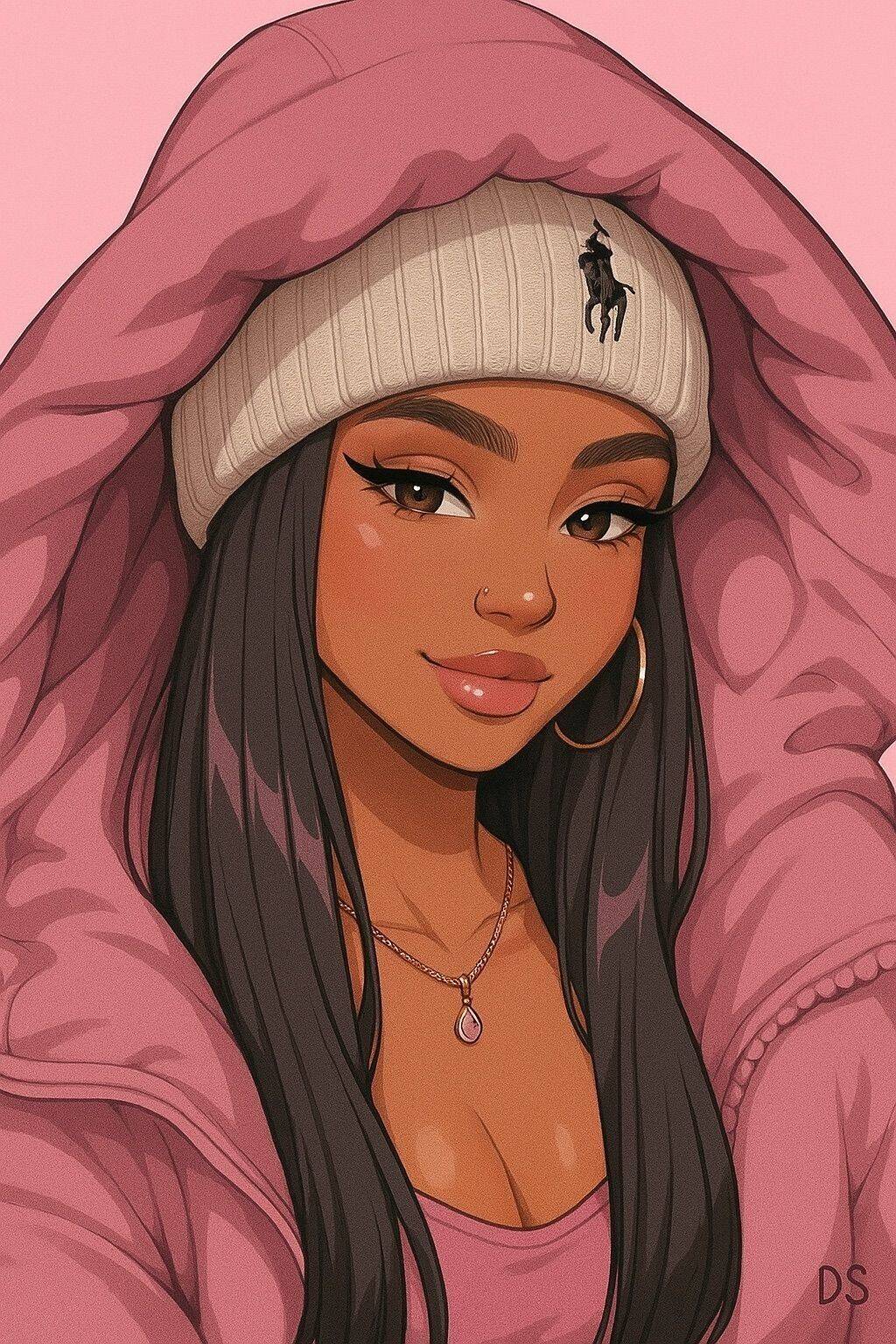 Foto de perfil para Mujer con abrigo rosa y gorro elegante