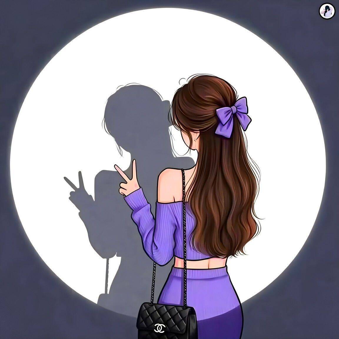 Foto Para Perfil Bonita e Fofa de Mulher com Laço e Sombra Estilo Aesthetic