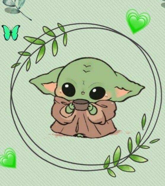 Foto Para Perfil Bonita e Fofa do Bebê Yoda com Caneca