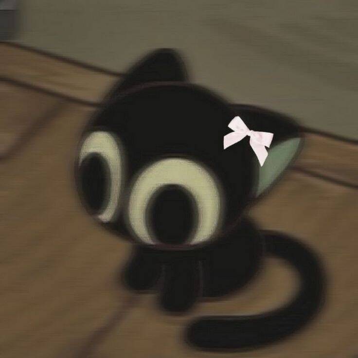 Foto Para Perfil Bonita e Fofa de Gato Preto com Laço Rosa
