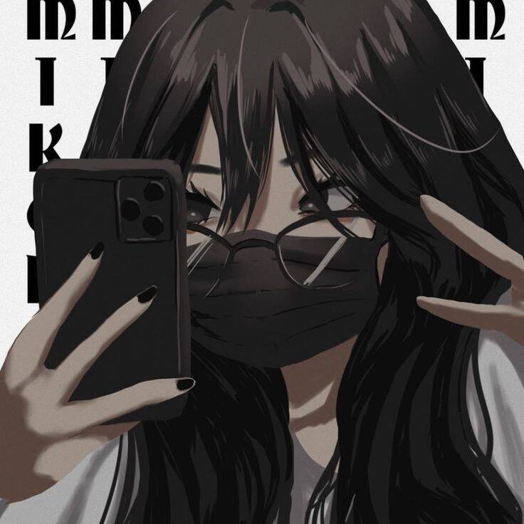 Foto Para Perfil Bonita e Fofa de Jovem com Máscara e Óculos Estilo Aesthetic