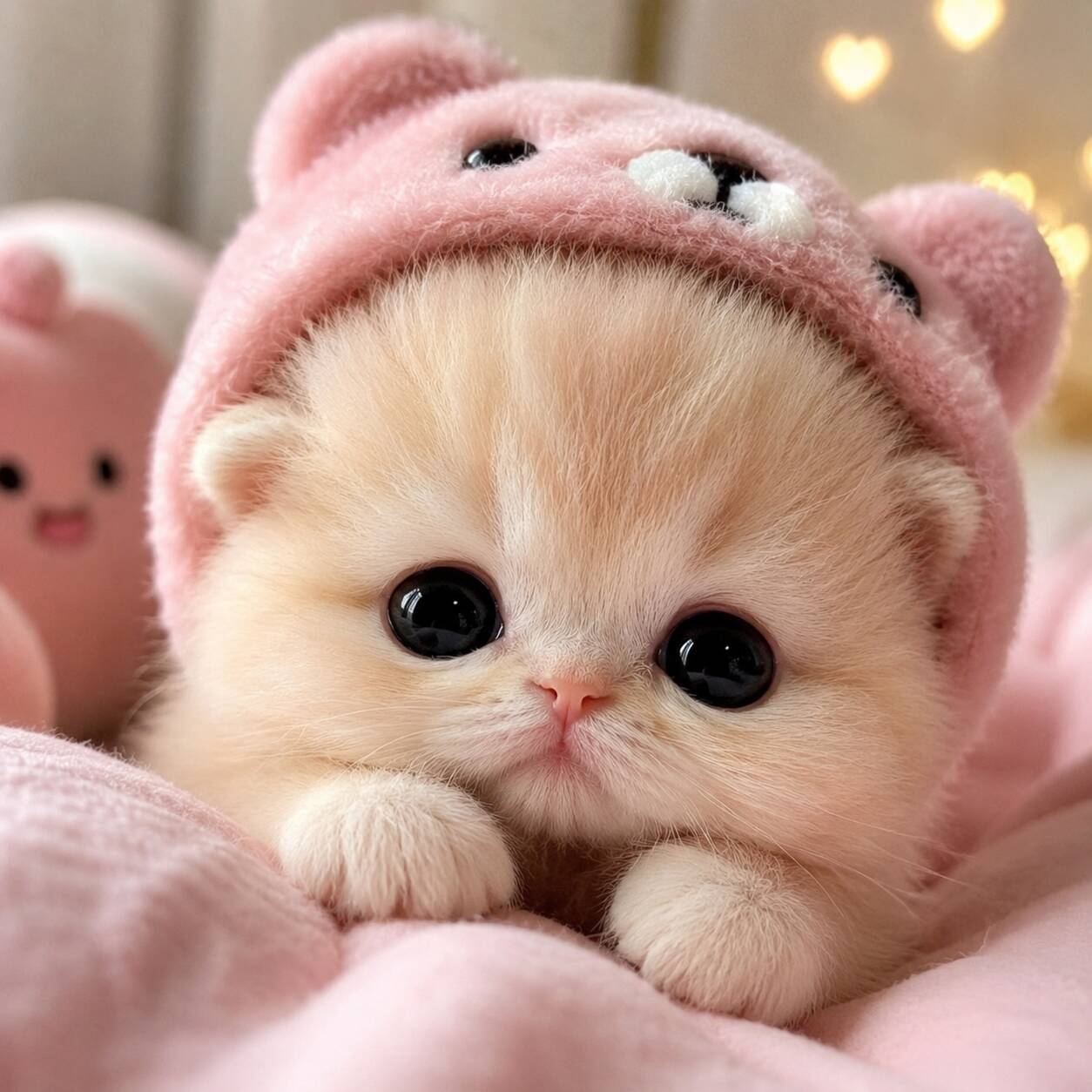 Foto de Perfil de Gatinho Fofo com Touca de Urso