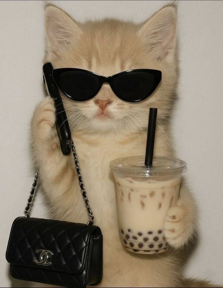 Foto de Perfil de Gatinho Fofo e Engraçado com Óculos Escuros
