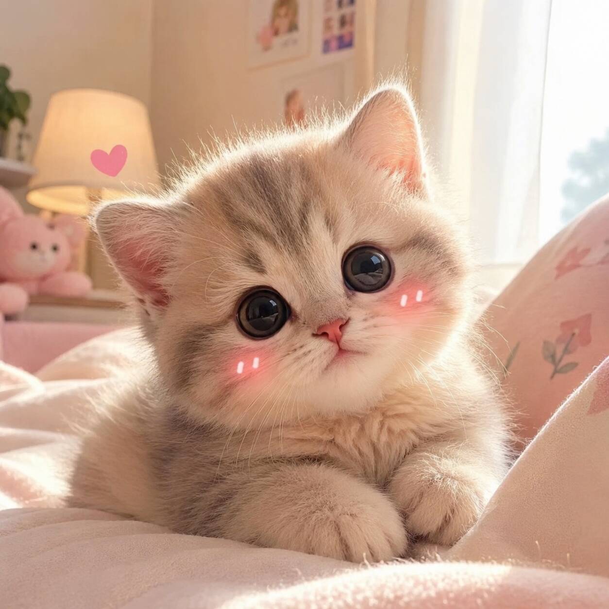 Foto de Perfil de Gatinho Fofo com Olhos Grandes