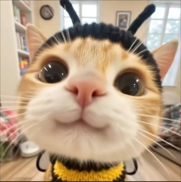 Foto de Perfil de Gato Fofo com Fantasia de Abelha