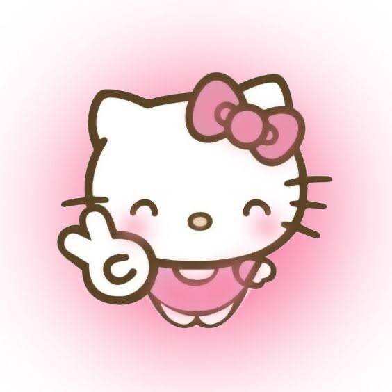 Linda foto de perfil de Hello Kitty con signo de la paz