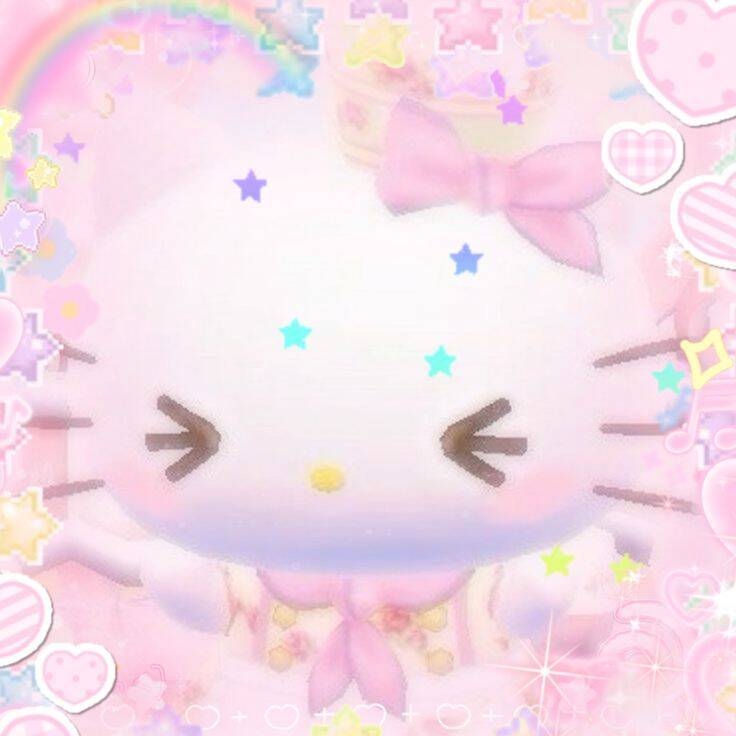 Foto de perfil de la linda Hello Kitty con estrellas de colores