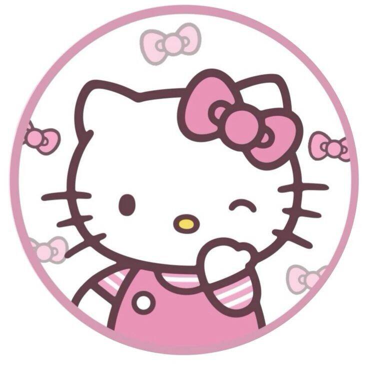 Foto de perfil de la linda Hello Kitty con lazo rosa
