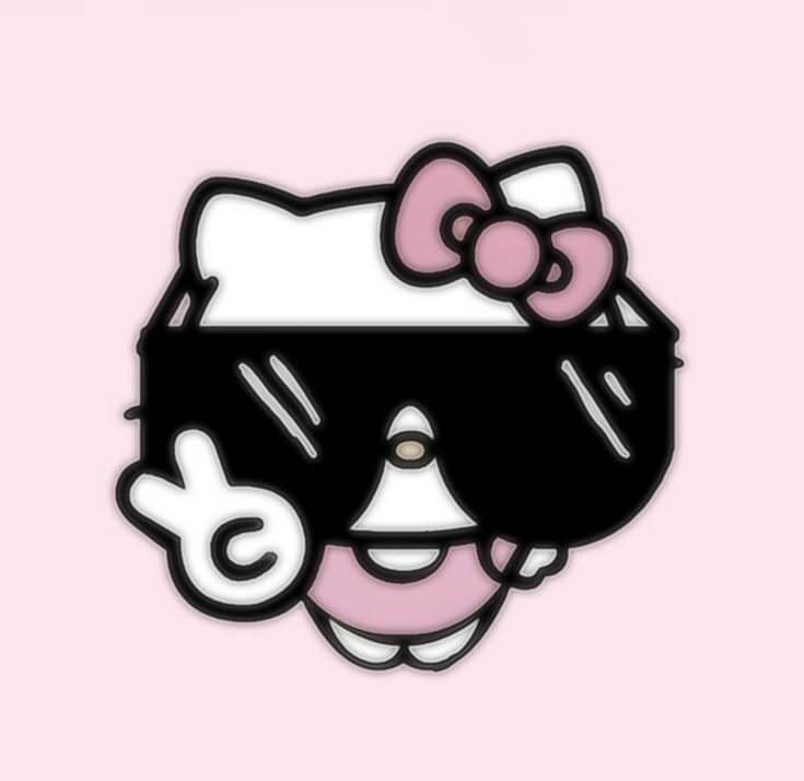 Foto de perfil de la elegante Hello Kitty con gafas de sol
