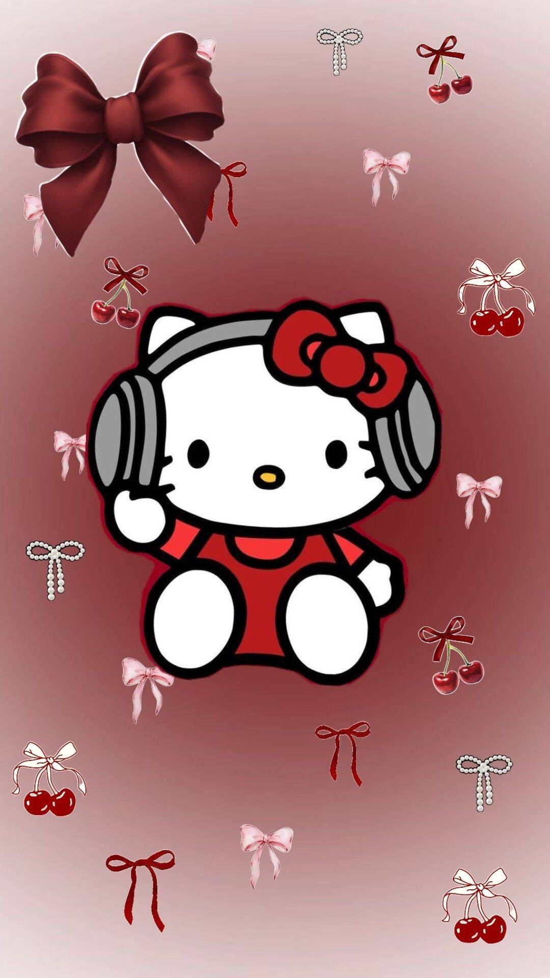 Foto de perfil de la linda Hello Kitty con auriculares