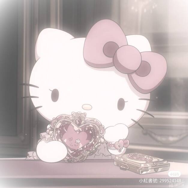 Pfp Profile Picture of Cute Hello Kitty with Heart and Pink Bow