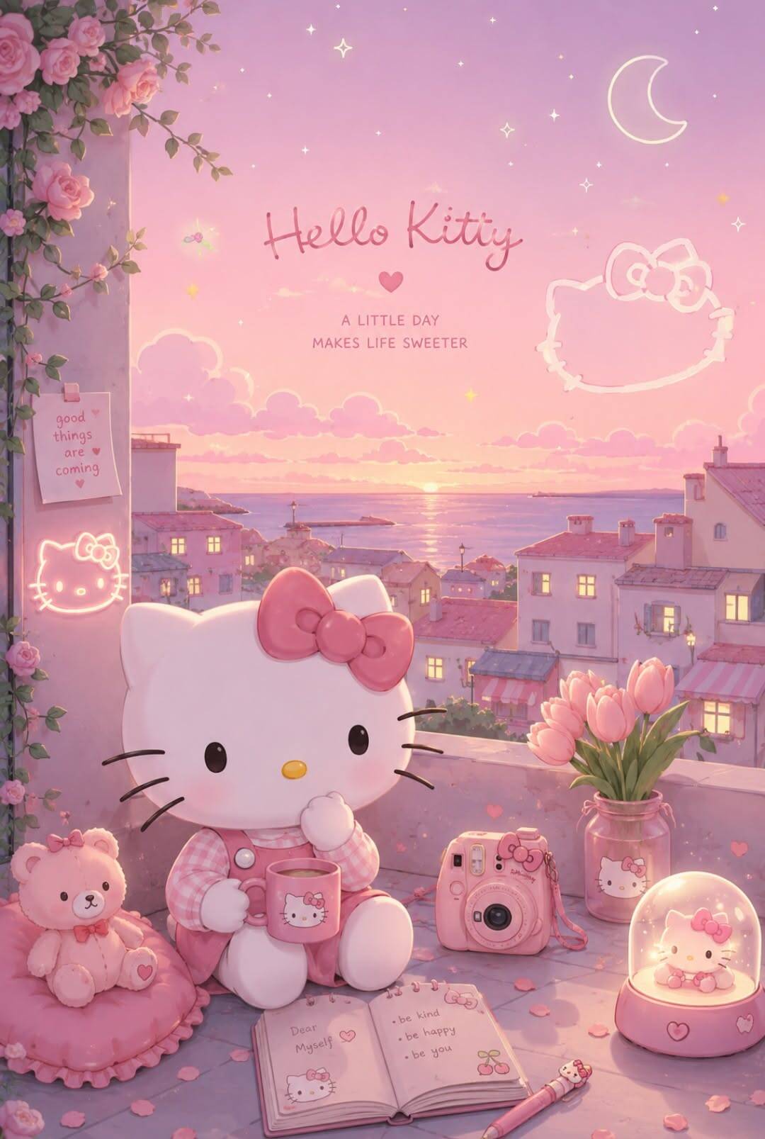 Hello Kitty Aesthetic Pfp Profile Picture with Romantic Setting