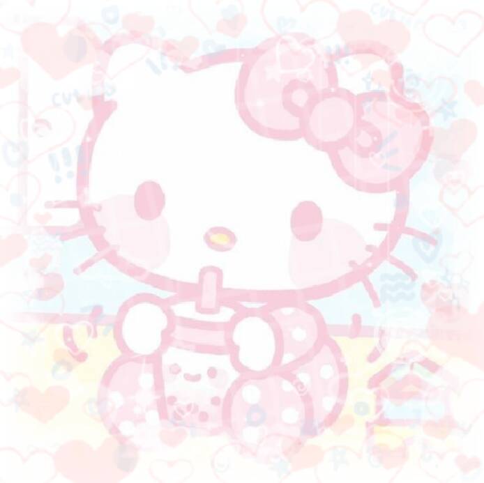 Foto de Perfil da Hello Kitty Fofa com Fundo Colorido